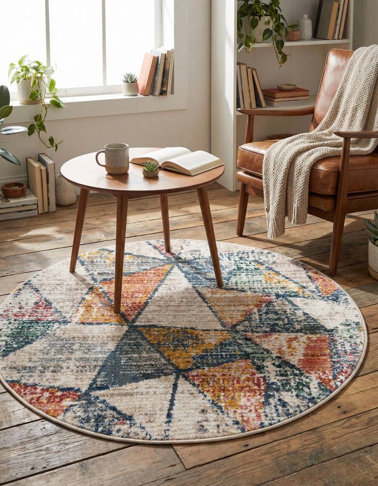 Detail image of 3' 3 x 3' 3 Gemstone Round Rug