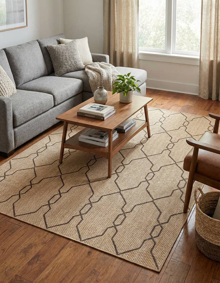 Detail image of 5' x 8' Washable Lattice Indoor / Outdoor Rug