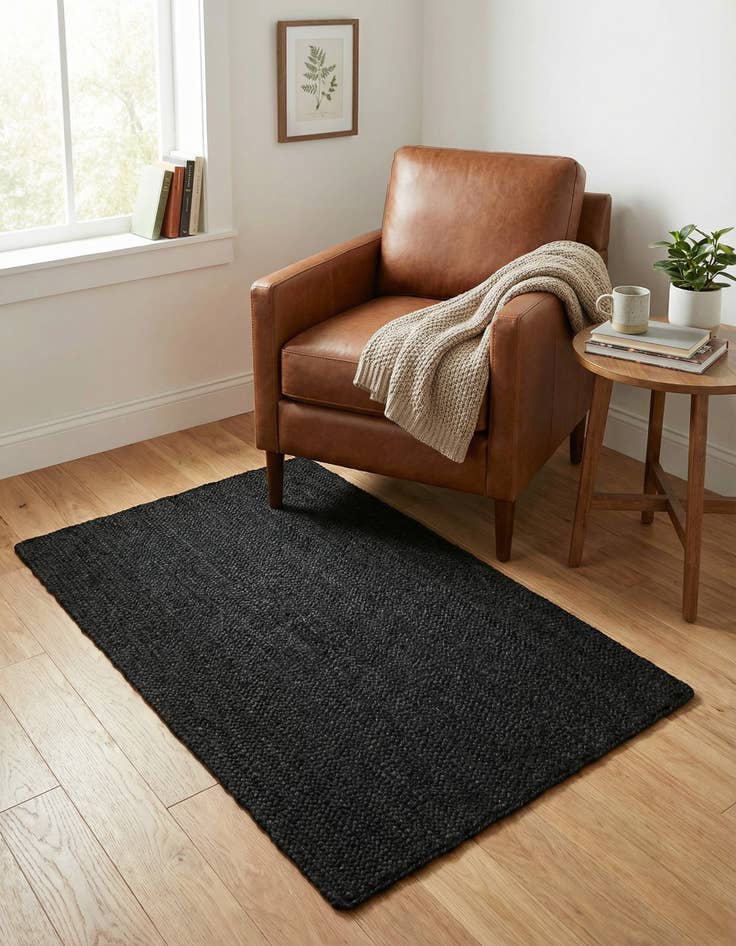 Detail image of 3' 1 x 5' 1  Hand Braided Jute Rug