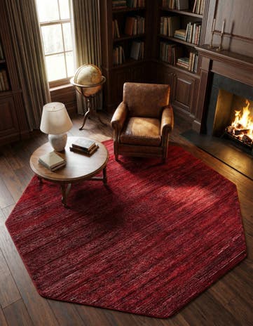 Red Finsbury Octagon Rug
