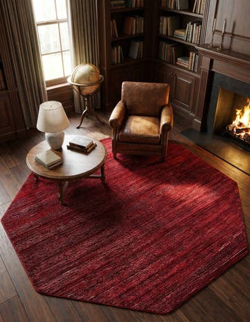 Red Finsbury Octagon Rug