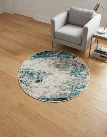 3' 3 x 3' 3 Washable Vivid Round Rug