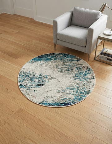 3' 3 x 3' 3 Washable Vivid Round Rug