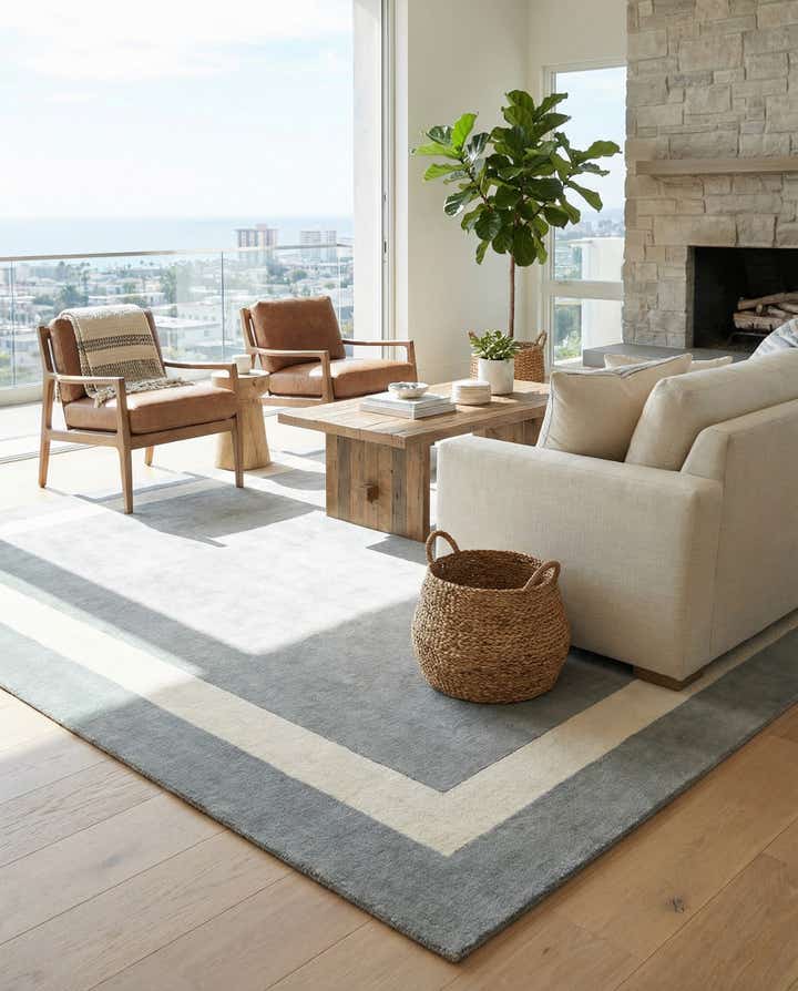 9' x 12' Jill Zarin Border Wool Rug