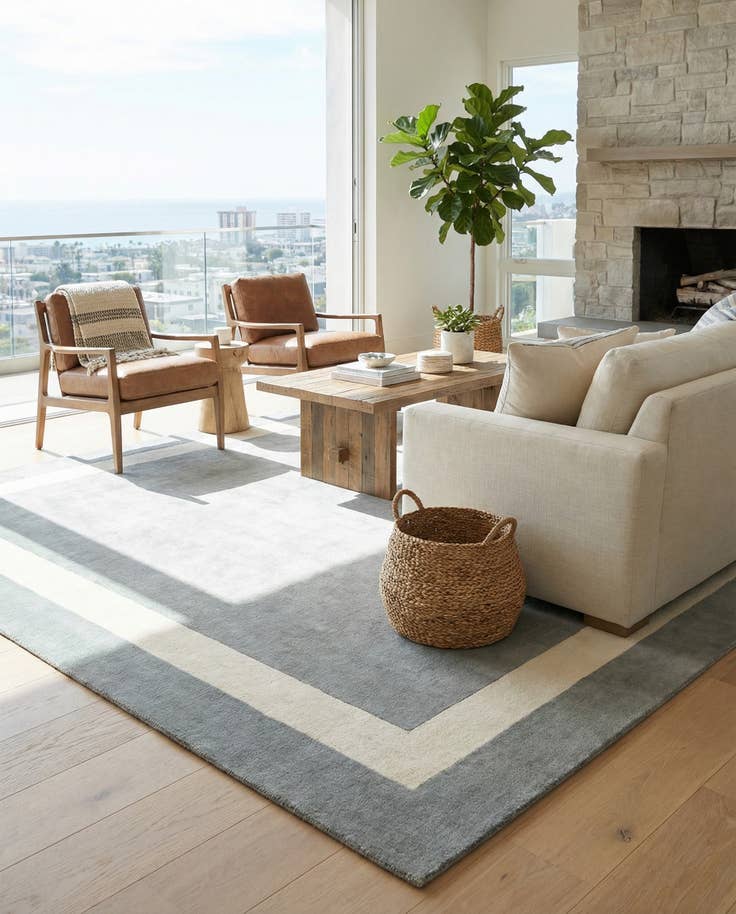 Detail image of 9' x 12' Jill Zarin Border Wool Rug