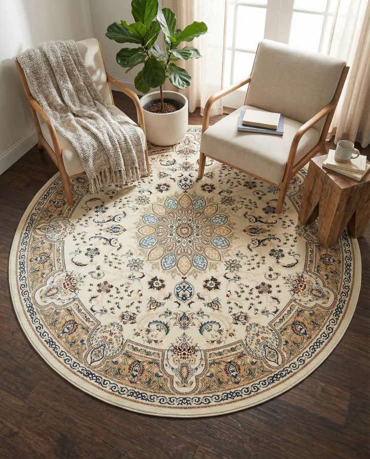 5' x 5' Nain Design Round Rug
