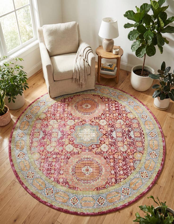 Detail image of 6' x 6' Aqua Round Rug