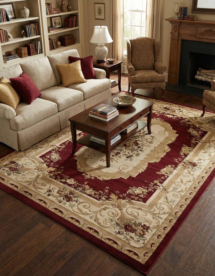 Detail image of 9' x 12' Classic Aubusson Rug