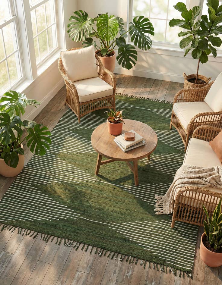 Detail image of 9' x 12'  Hand Woven Chindi Cotton Rug