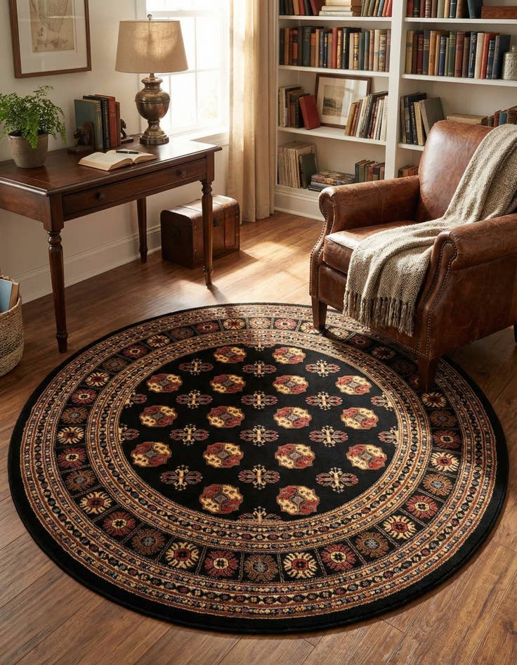 Detail image of 5' 3 x 5' 3 Bokhara Round Rug