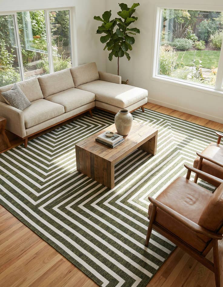Detail image of 12' x 12' Easy-Clean Modern Indoor / Outdoor Square Rug
