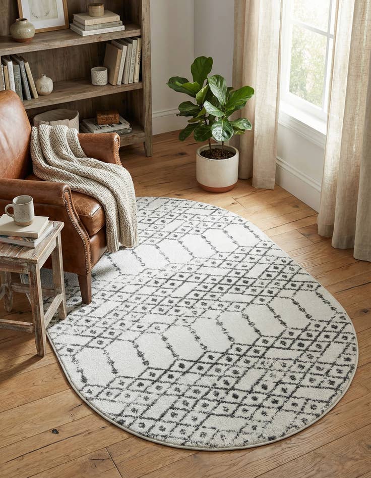 Detail image of 4' x 6' Paxon Trellis Oval Rug