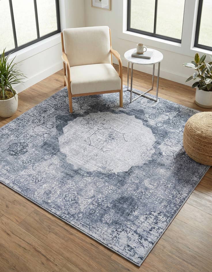 Detail image of 5' x 5' Washable Yara Square Rug