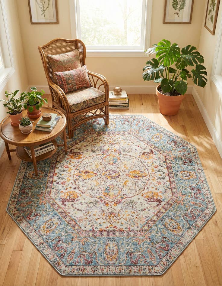 Detail image of 5' x 5' Santiago Octagon Rug