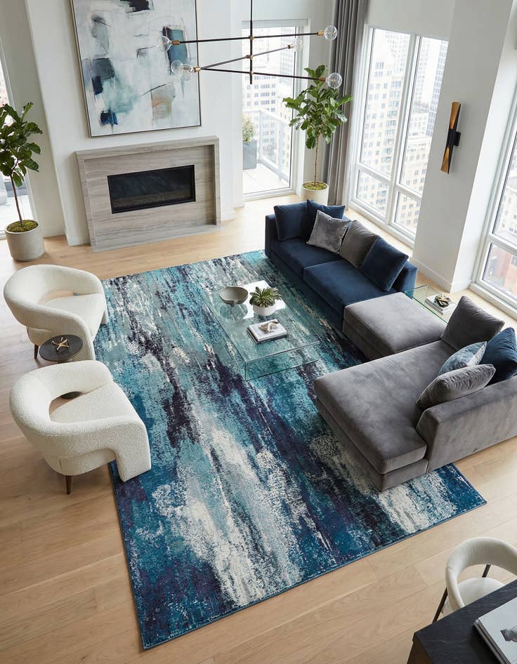 Detail image of 10' 6 x 16' 5  Washable Barcelona Rug