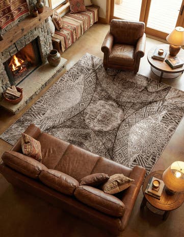 Brown Monte Carlo Square Rug