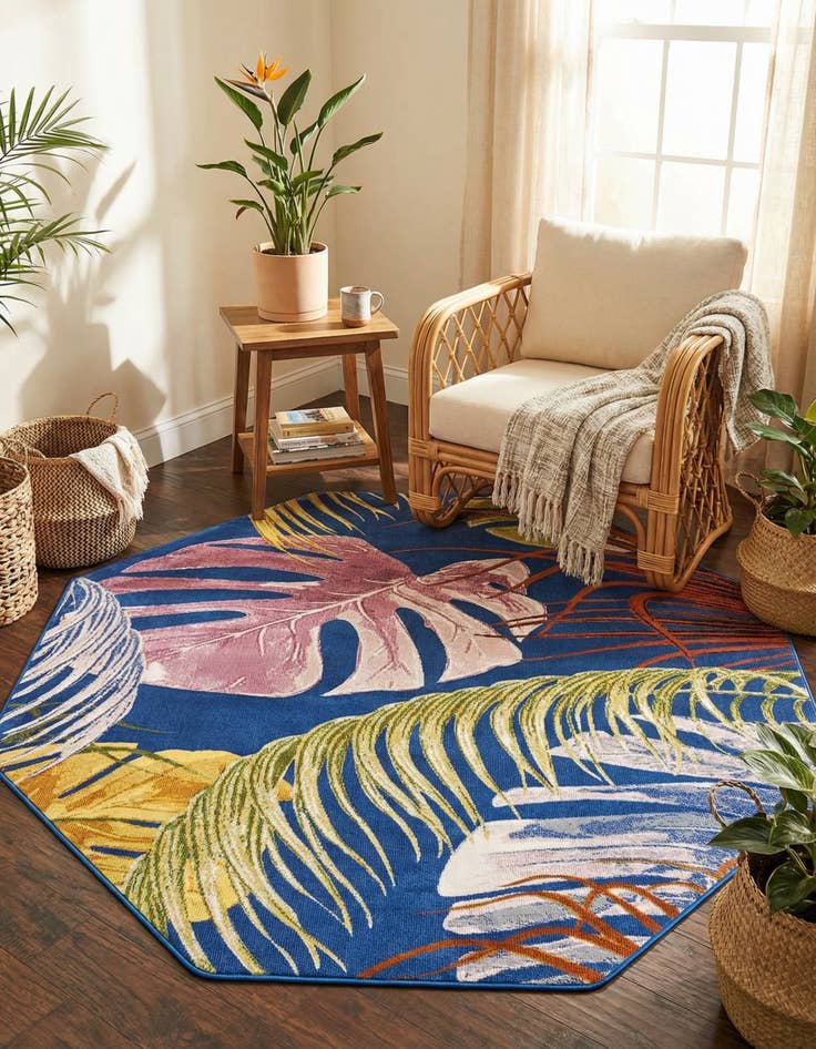 Detail image of 6' x 6' Blossom Octagon Rug