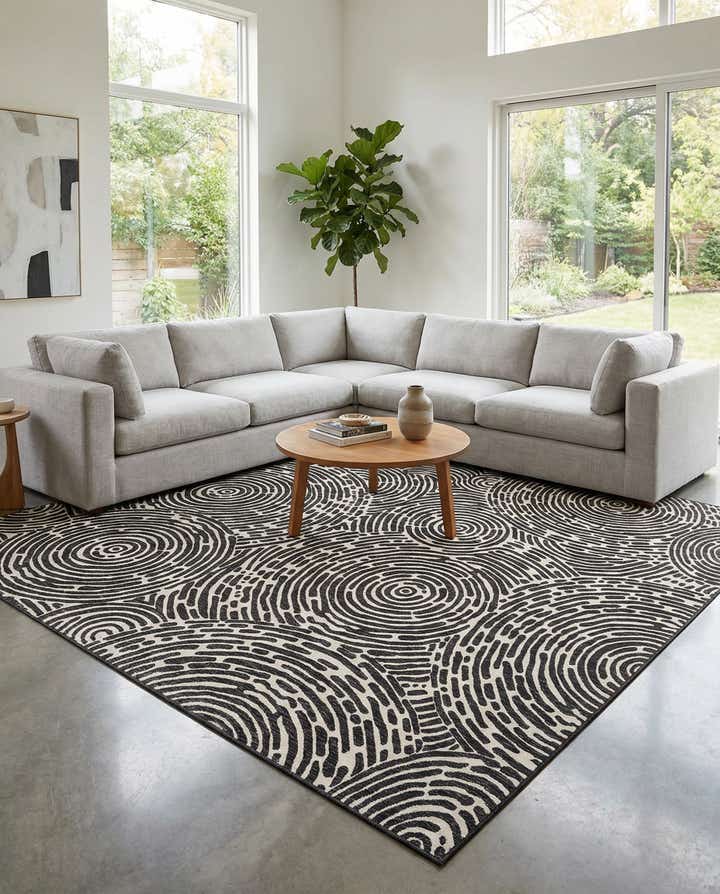 12' x 12' Easy-Clean Modern Indoor / Outdoor Square Rug
