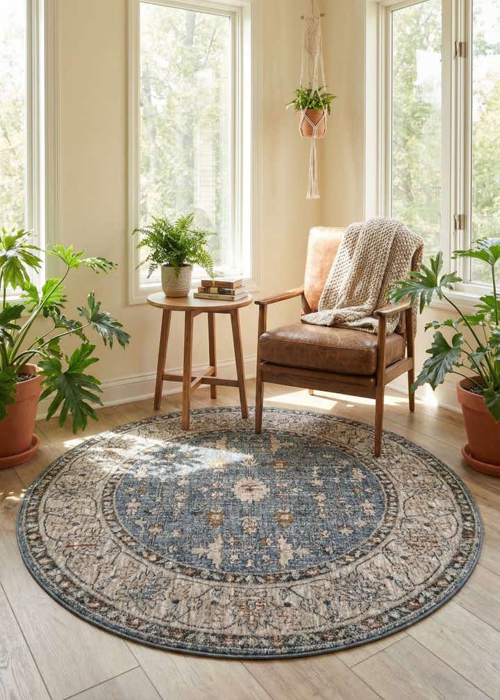 5' 3 x 5' 3 Eco Traditional Round Rug