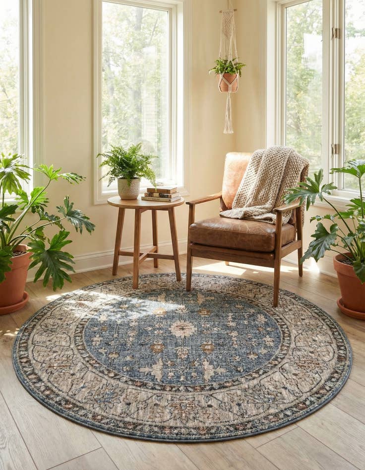 Detail image of 5' 3 x 5' 3 Eco Traditional Round Rug