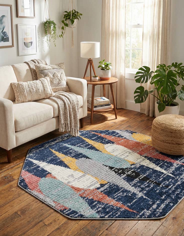 Detail image of  5' 3 x 5' 3 Tagine Octagon Rug