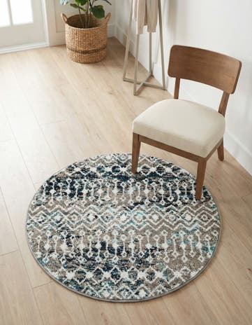 3' x 3' Moroccan Trellis Round Rug