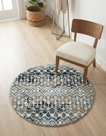 3' x 3' Moroccan Trellis Round Rug