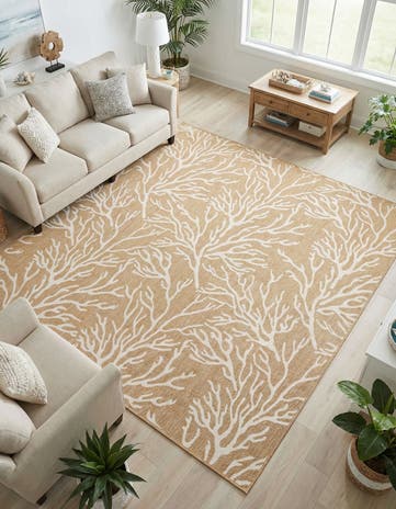 10' x 10' Easy-Clean Coastal Indoor / Outdoor Square Rug