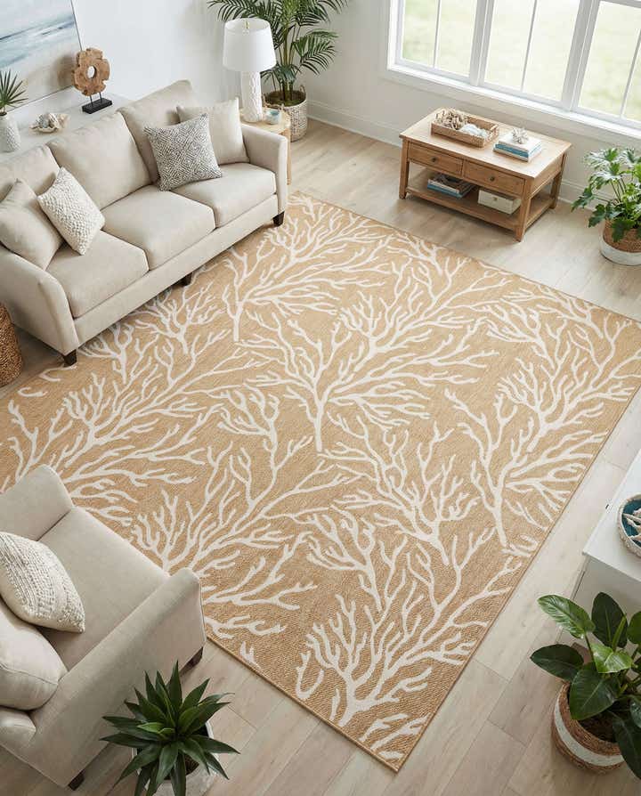 10' x 10' Easy-Clean Coastal Indoor / Outdoor Square Rug