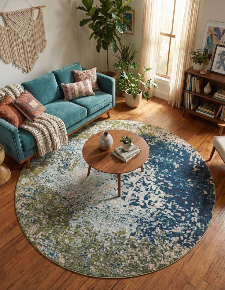 Detail image of 8' x 8' Washable Hyacinth Round Rug