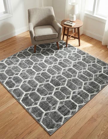 5' 3 x 5' 3 Lattice Trellis Square Rug