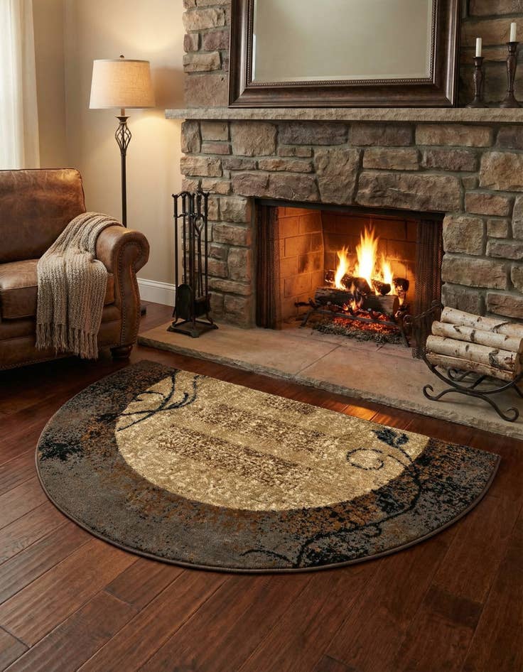 Detail image of 2' 7 x 4' Cafe Hearth Rug