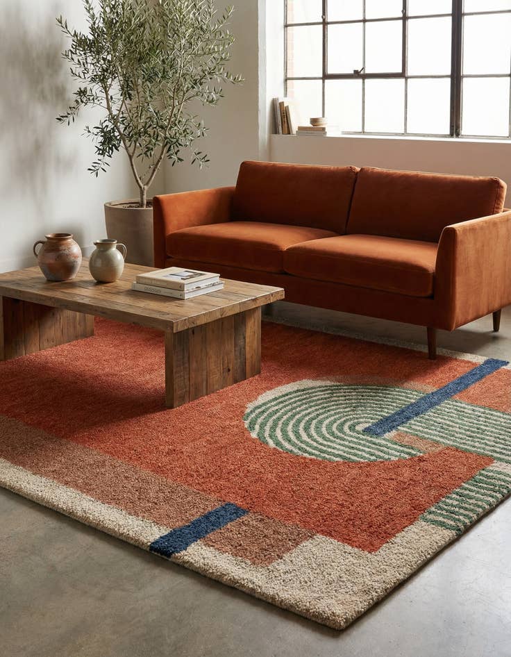 Detail image of 5' 1 x 8' Handtufted Wool Rug