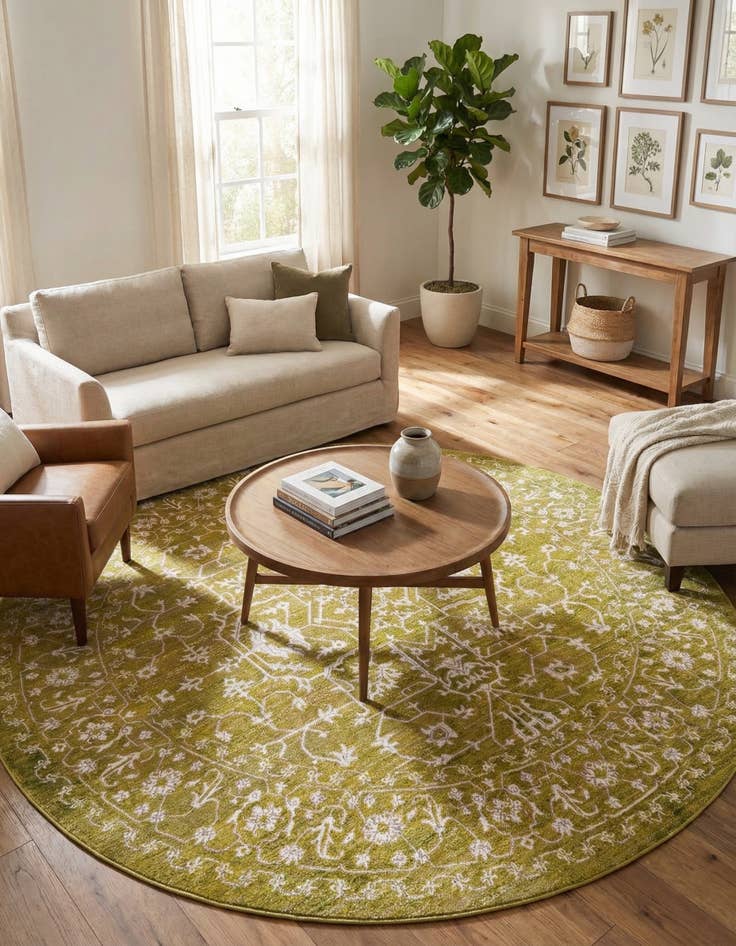 Detail image of 8' x 8' New Vintage Round Rug