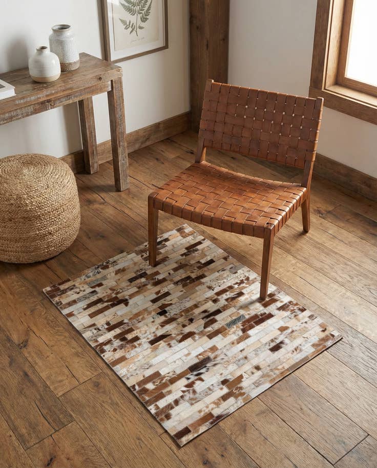 Detail image of 2' 1 x 3' Cowhide Leather Rug