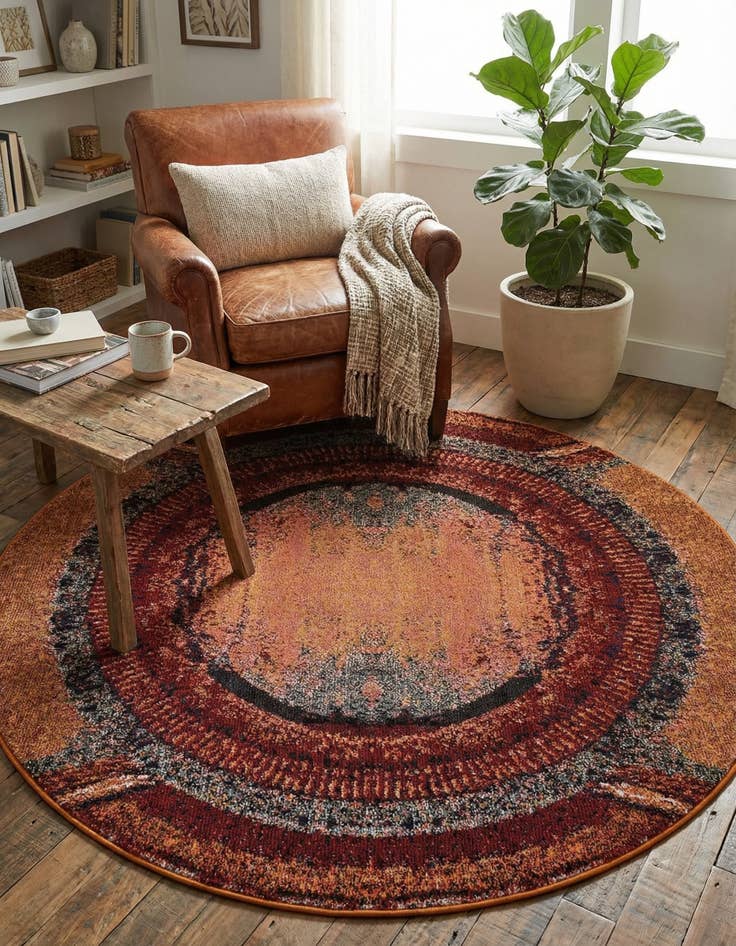 Detail image of 6' x 6' Washable Hyacinth Round Rug