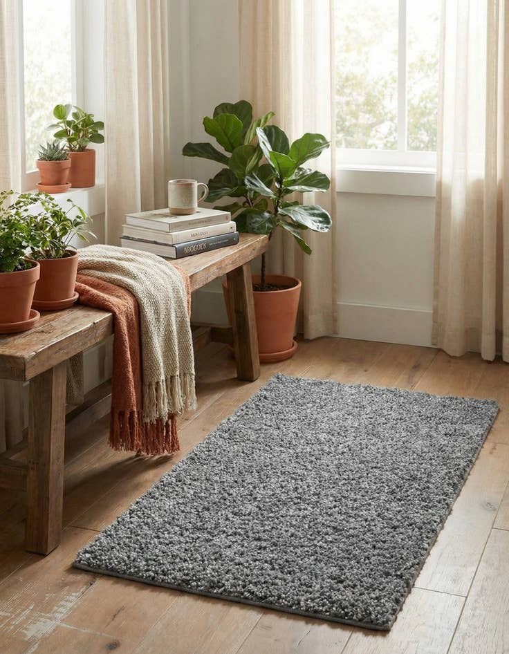 Detail image of 2' x 3' Soft Solid Shag Rug