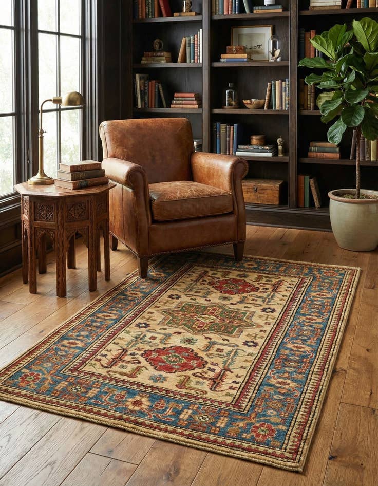 Detail image of 2' 10 x 4' 3 Hand Knotted Kazak Oriental Rug