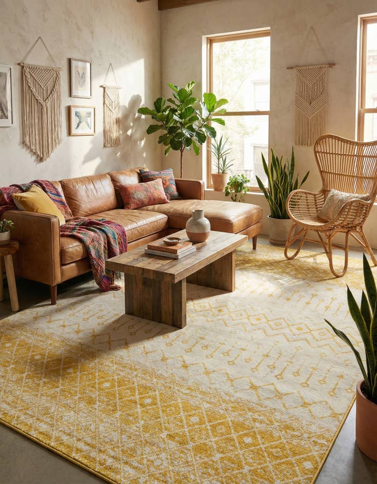 Detail image of  10' 8 x 14' Moroccan Trellis Rug