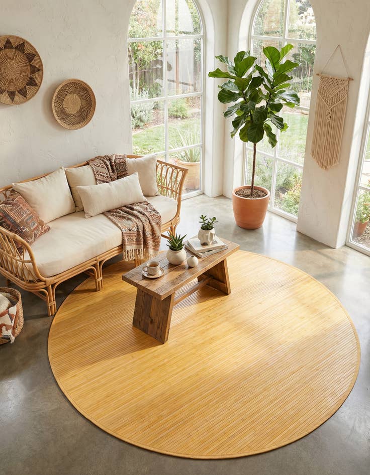 Detail image of 7' x 7' Bamboo Round Rug