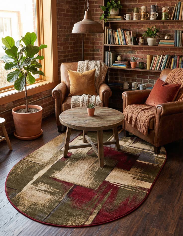 Detail image of 4' x 6' Coffee Shop Oval Rug