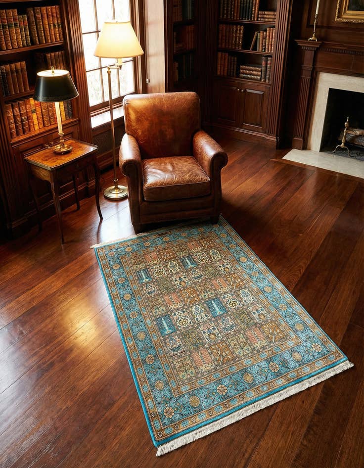 Detail image of 2' 7 x 3' 8 Ghom Silk Rug