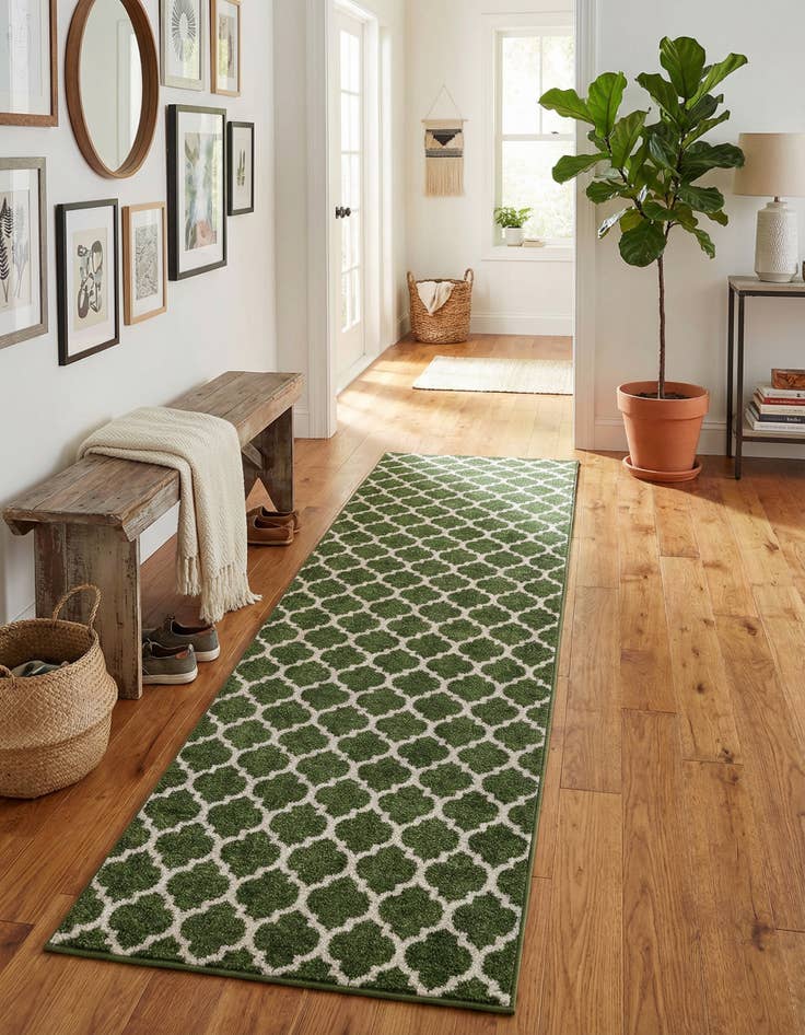 Detail image of 2' 7 x 10' Trellis Runner Rug