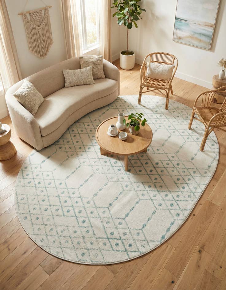 Detail image of 7' 10 x 10' Paxon Trellis Oval Rug