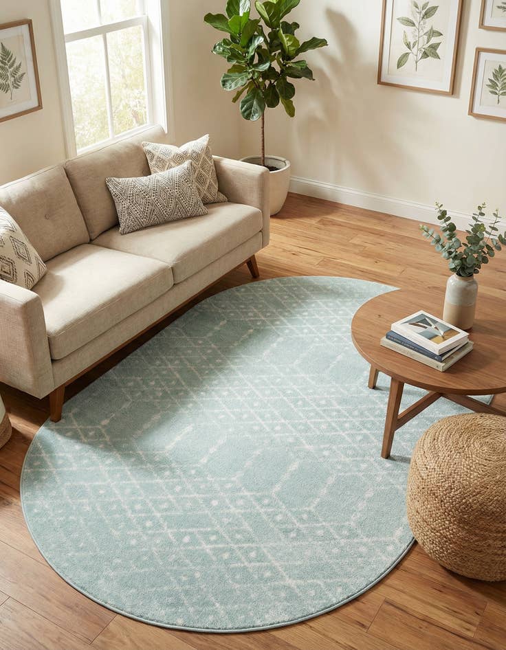 Detail image of 5' 3 x 8' Paxon Trellis Oval Rug