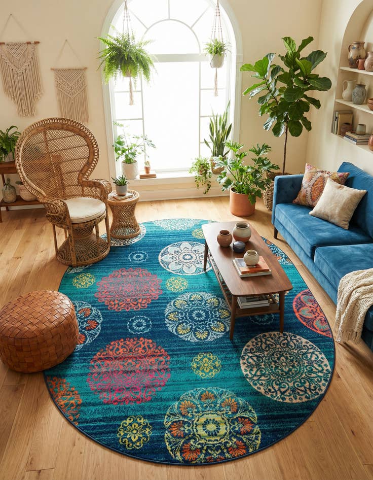 Detail image of 7' 10 x 10' Azalea Oval Rug