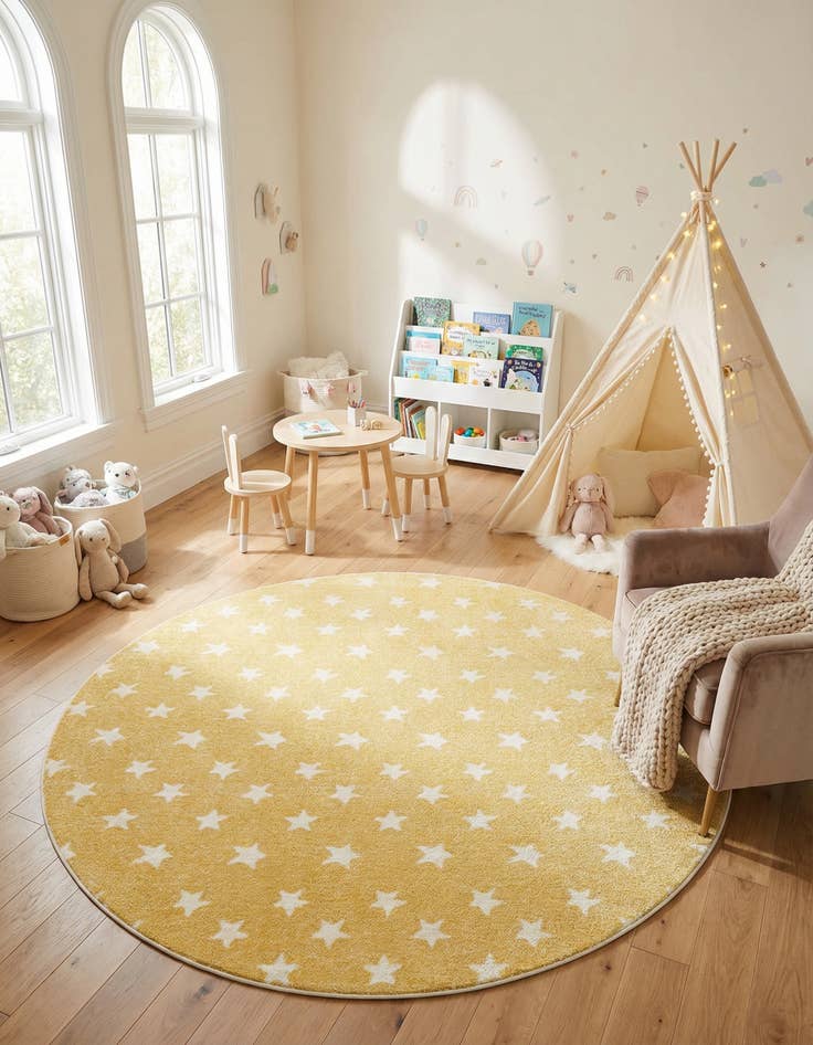 Detail image of 7' 10 x 7' 10 Whimsy Kids Round Rug