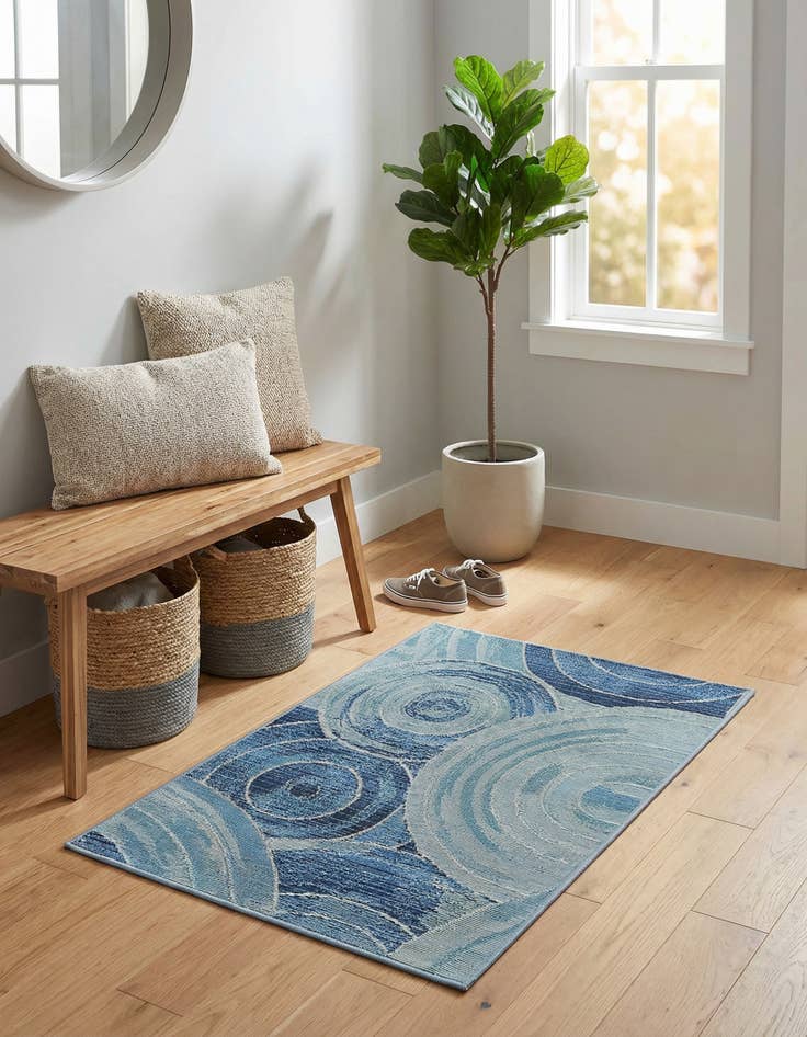 Detail image of 2' 2 x 3' Easy-Clean Modern Indoor / Outdoor Rug