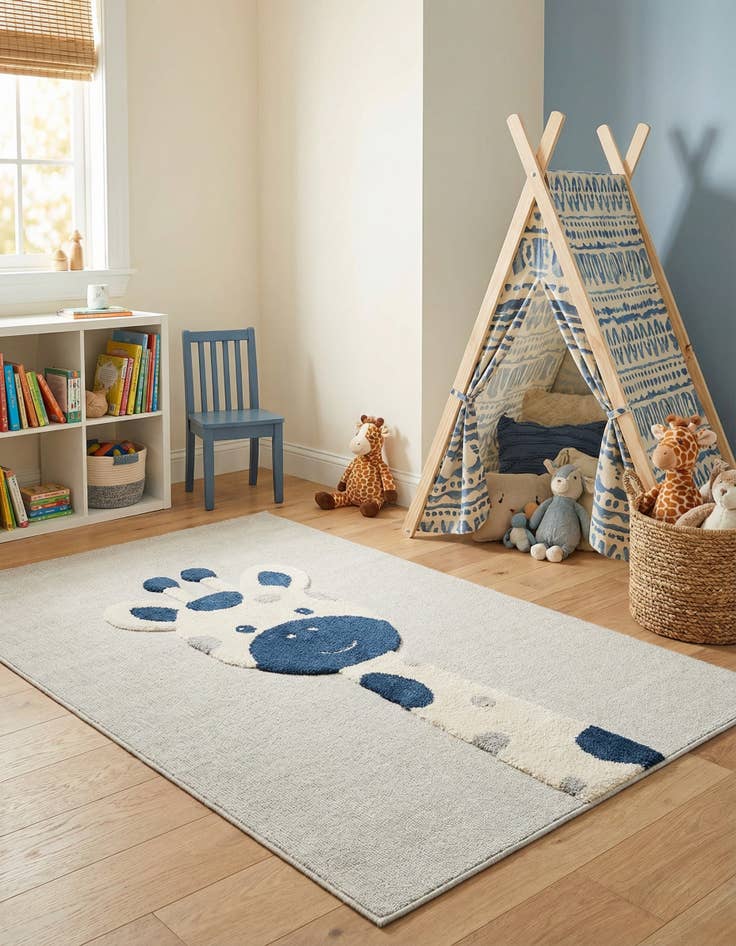 Detail image of 5' 3 x 8' Whimsy Kids Rug