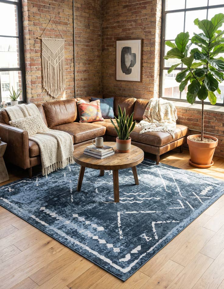 Detail image of 7' 10 x 7' 10 Kamala Washable Square Rug